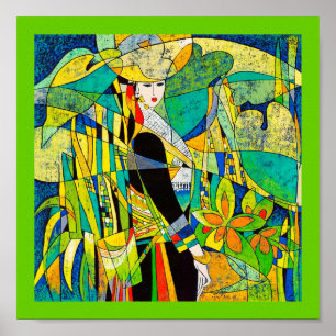 Poster Habille Ping Hao oriental peinture abstraite art