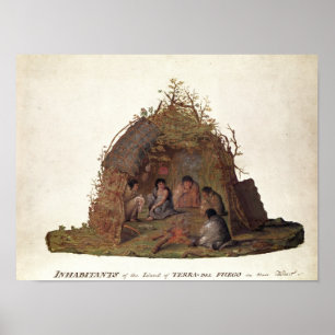 Poster Habitants de l'île de Terra del Fuego