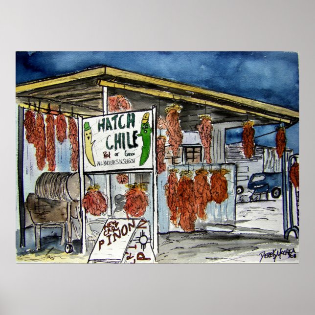 Poster hachage chili new mexico art (Devant)