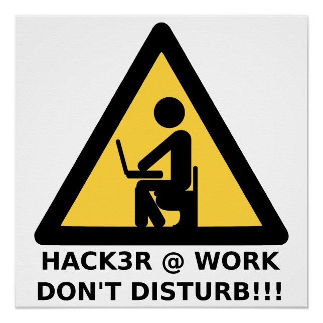 Poster Hacker au travail (Devant)