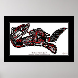 Poster "HAIDA SPIRIT" Art Otter style Premières Nations I