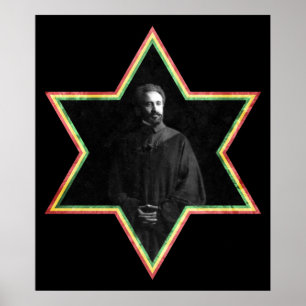 Poster Haile Selassie Étoile de David