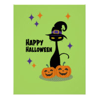 Halloween atomique du milieu du siècle Chat vert