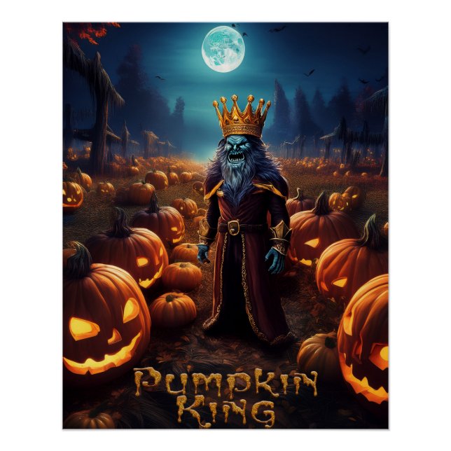 Poster Halloween Haunted Citrouille Patch King (Devant)