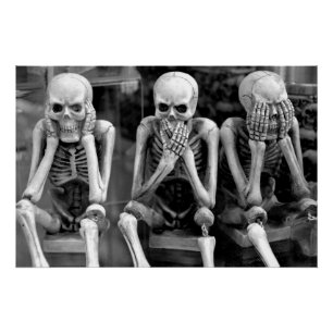 Poster Halloween pas de skeletons malfaisants