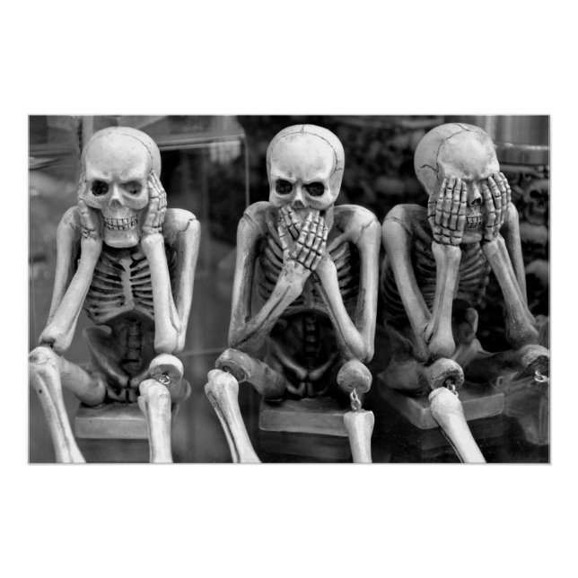 Poster Halloween pas de skeletons malfaisants (Devant)