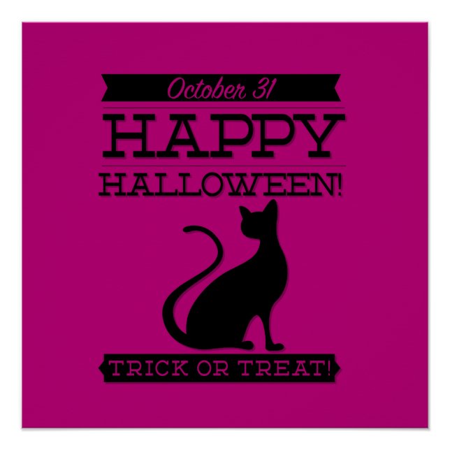 Poster Halloween rétro typographique (Devant)