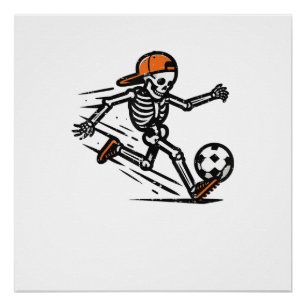 Poster Halloween Squelette Football Costume de football H