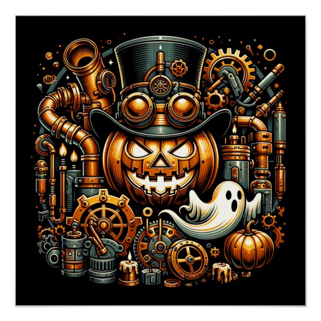 Poster Halloween Steampunk (Devant)