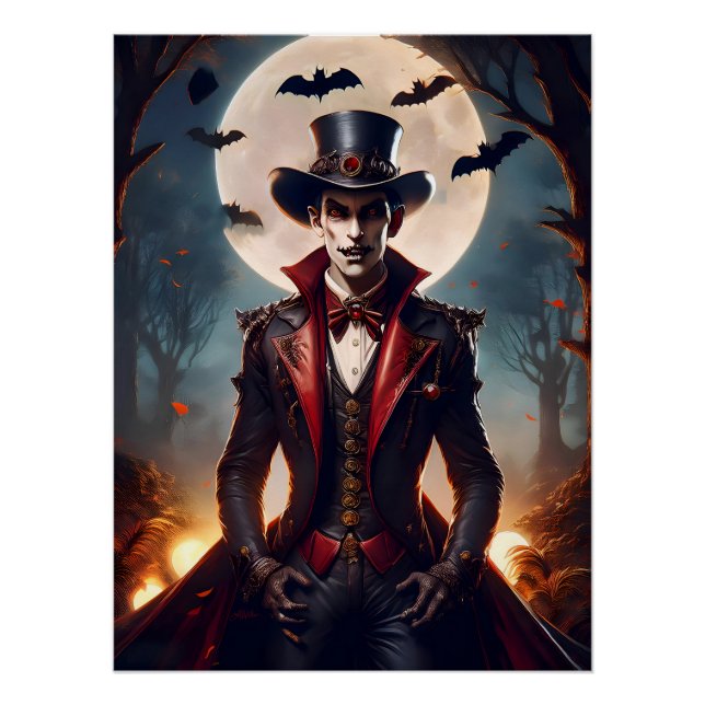 Poster Halloween Steampunk Gothique Zombie Vampire (Devant)