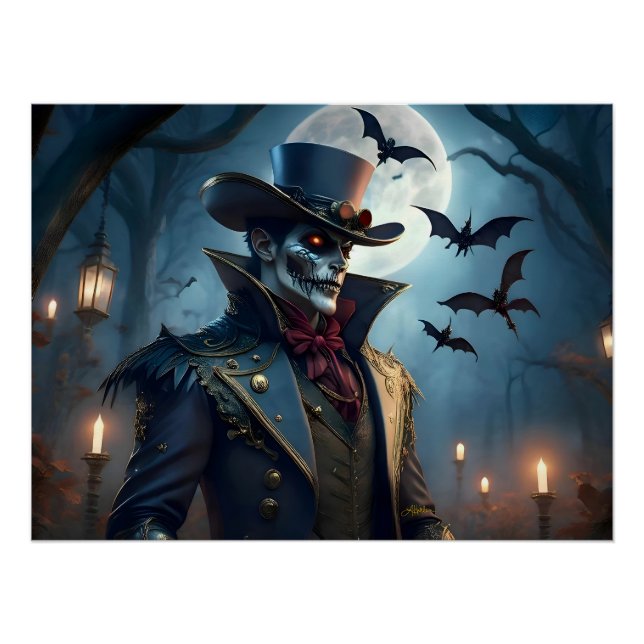 Poster Halloween Steampunk Southern Gothic Zombie (Devant)