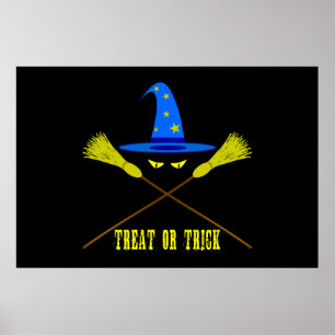 Poster Halloween Treat or Trick Black