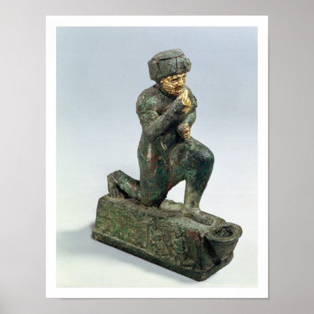 Poster Hammurabi, roi de Babylone, praying before a sacre (Devant)