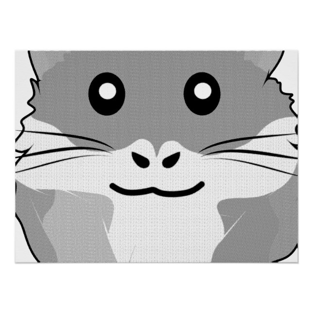 Poster Hamster minimaliste joyeux (Devant)