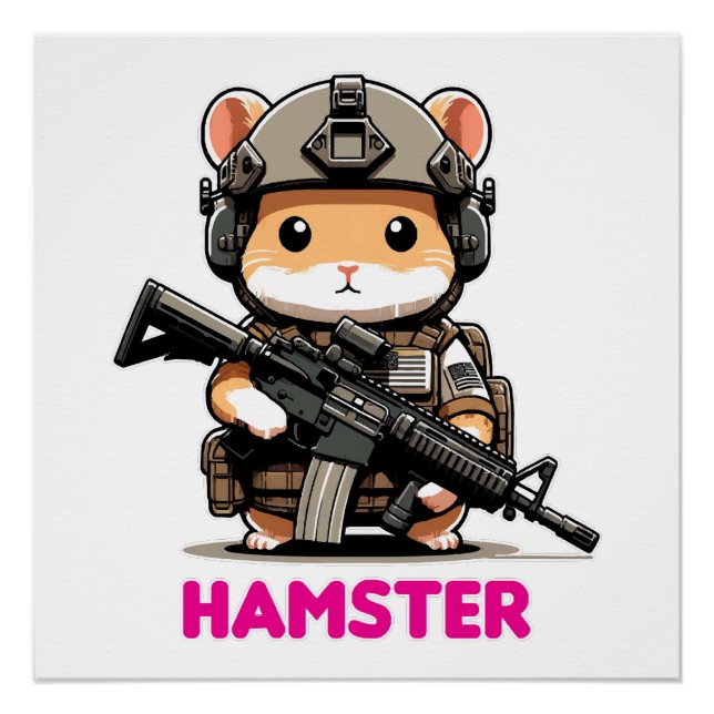 Poster Hamster tactique (Devant)