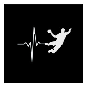 Poster Handball - Handball Player Heartbeat