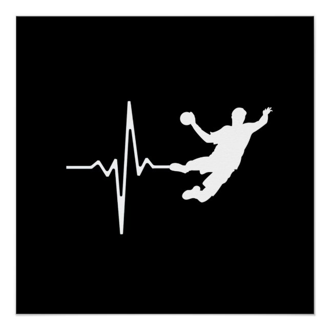 Poster Handball - Handball Player Heartbeat (Devant)