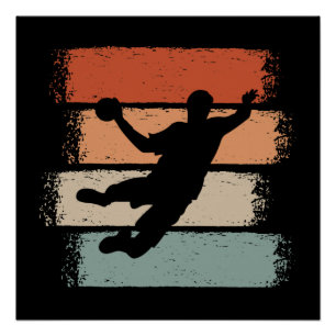Poster Handball Player Retro