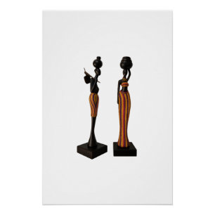 Poster Handcrafted African Figurines Wall Art