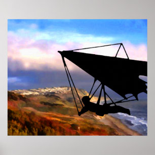 Poster Hang Gliding sur la côte californienne