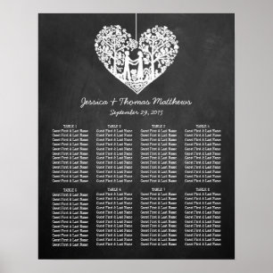 Poster Hanging Heart Tree Chalkboard Mariage Collection