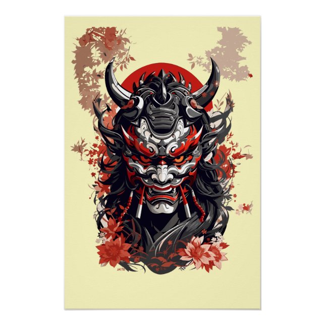 Poster Hannya masque japonais 3 (Devant)