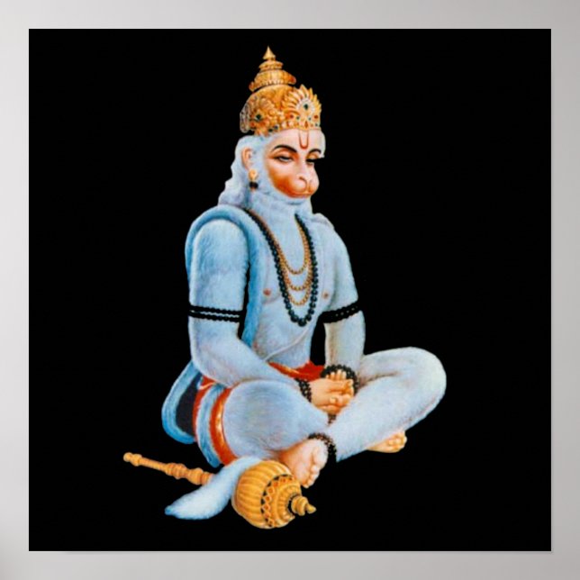 POSTER HANUMAN - ANJANEYA - HINDU - BUDDHAISME (Devant)