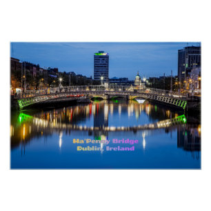 Poster Ha'Penny Bridge, Dublin, Irlande