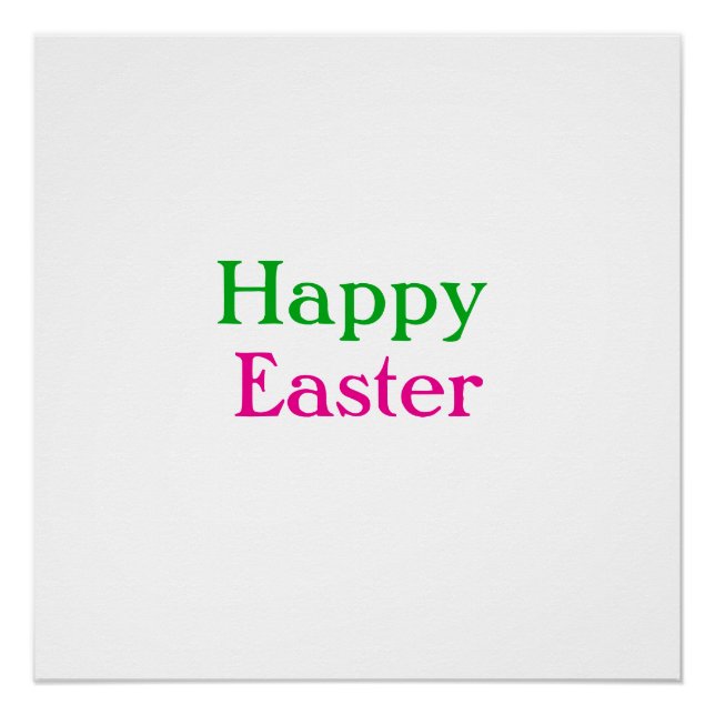 Poster Happy easter boho vert rose enfants ajouter nom ti (Devant)