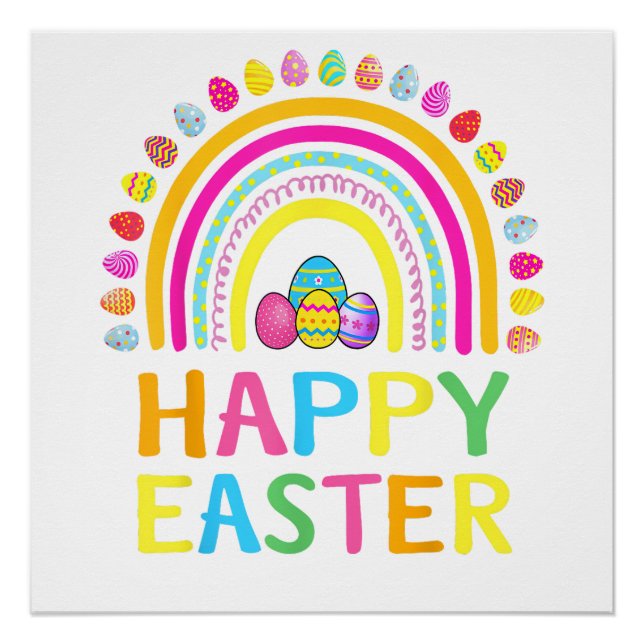 Poster Happy Easter Bunny Easter Egg Hunt Easter Women Gi (Devant)