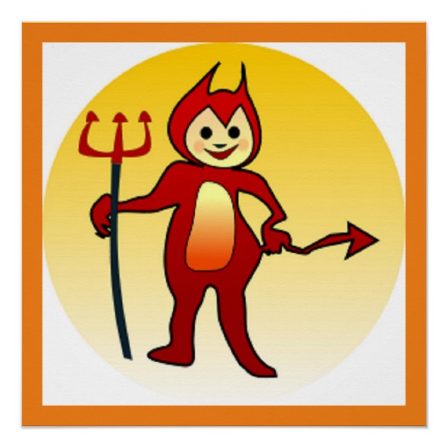 POSTER "HAPPY HALLOWEEN" PETIT DIABLE (Devant)