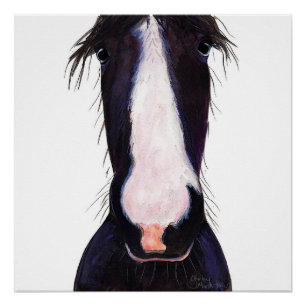 Poster Happy Horse ' JeFF ' par Shirley MacArthur