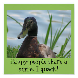 Poster Happy People Partage un sourire. Je Quack ! Affich