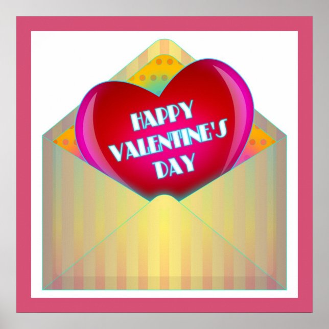 POSTER "HAPPY VALENTINE'S DAY" GREETING CARD (Devant)