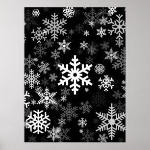 Poster Happy Winter Snowflakes Pattern for Everyone