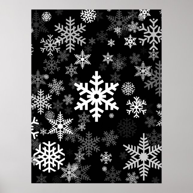 Poster Happy Winter Snowflakes Pattern for Everyone (Devant)