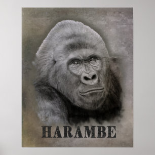 Poster Harambe (Graphite)