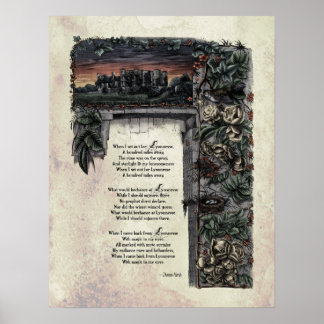 Poster Hardy "Lyonnesse" Victorian Art Poem 17x22