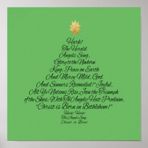 Poster Hark the Herald Angels chanter l'arbre de Noël