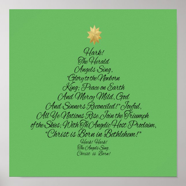 Poster Hark the Herald Angels chanter l'arbre de Noël (Devant)