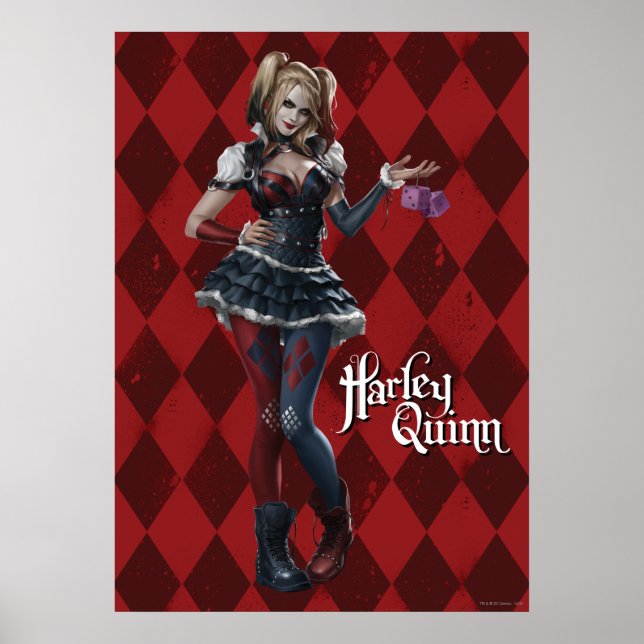Poster Harley Quinn Avec Dice Fuzzy (Devant)