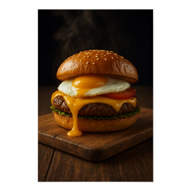 Poster Harmonie Dorée – Le Cheeseburger Gourmet Parfait (Devant)