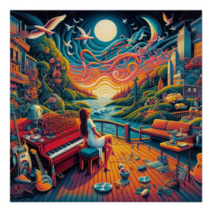 Poster Harmonie Dreamy Riverfront