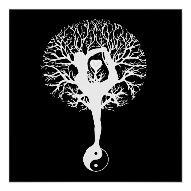Poster Harmonie et équilibre Yin Yang Arbre de vie (Devant)