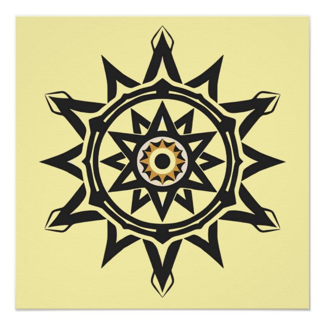 Poster Harmonie éternelle Mandala — Géométrie divine en o (Devant)