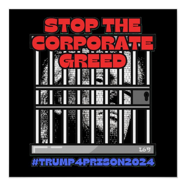 POSTER HARRIS-WALZ 2024 STOP THE CORPORATE GREED (Devant)