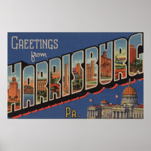 Poster Harrisburg, Pennsylvanie - Scènes de grandes lettr