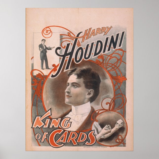 Poster Harry HOUDINI Magicien VAUDEVILLE (Devant)