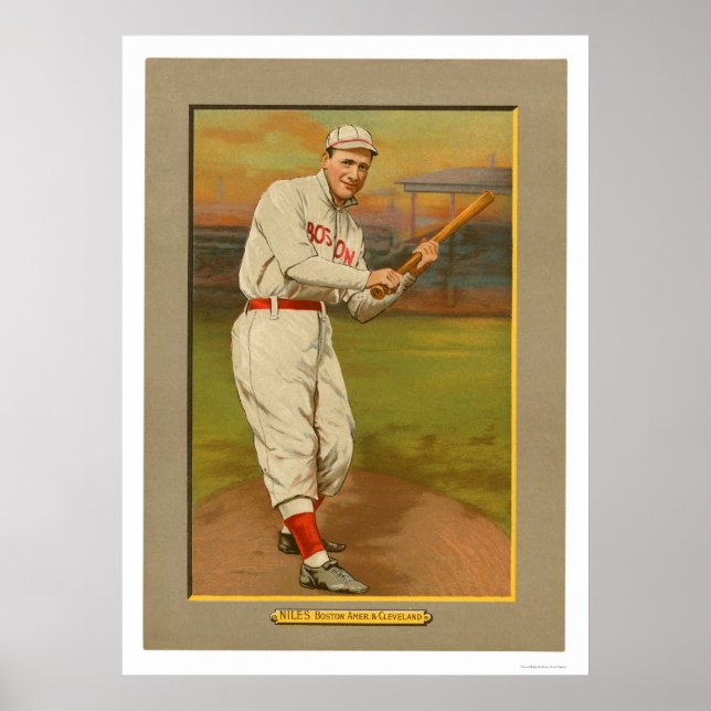 Poster Harry Niles Red Sox Baseball 1911 (Devant)