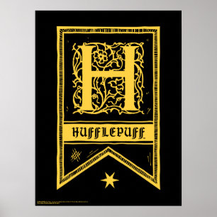 Poster Harry Potter   Bannière Monogramme Hufflepuff